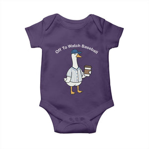 Funny Baseball Mom Goose Baby Onesie Funny Sports Game Day TS10 Purple Print Your Wear