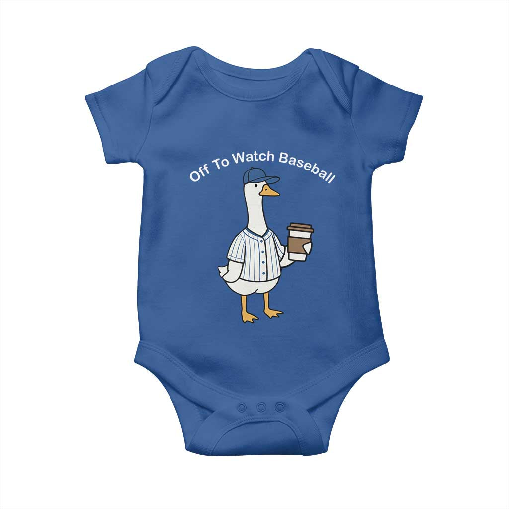 Funny Baseball Mom Goose Baby Onesie Funny Sports Game Day TS10 Royal Blue Print Your Wear