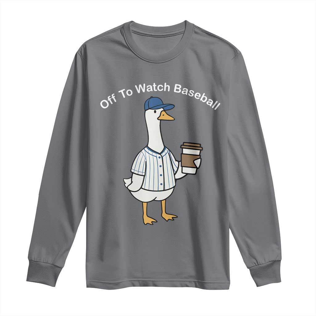 Funny Baseball Mom Goose Long Sleeve Shirt Funny Sports Game Day TS10 Charcoal Print Your Wear