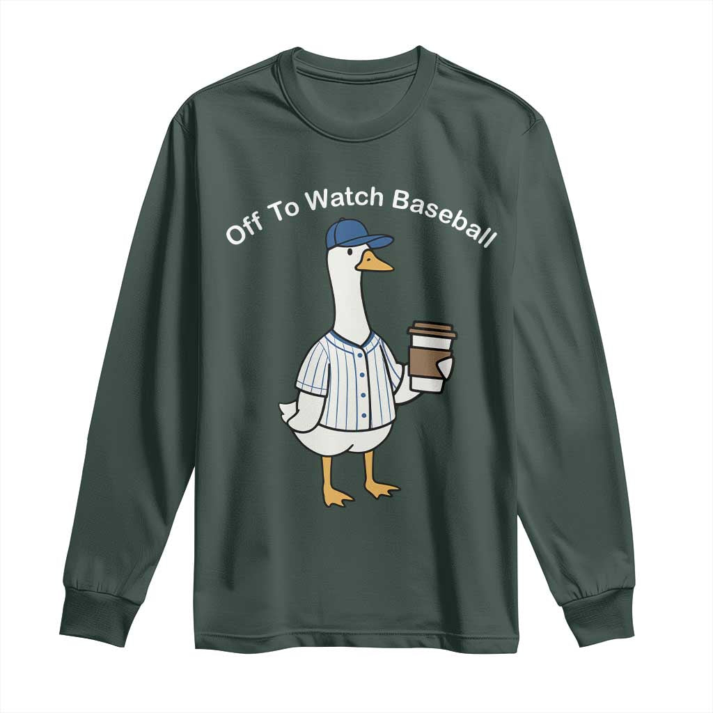 Funny Baseball Mom Goose Long Sleeve Shirt Funny Sports Game Day TS10 Dark Forest Green Print Your Wear