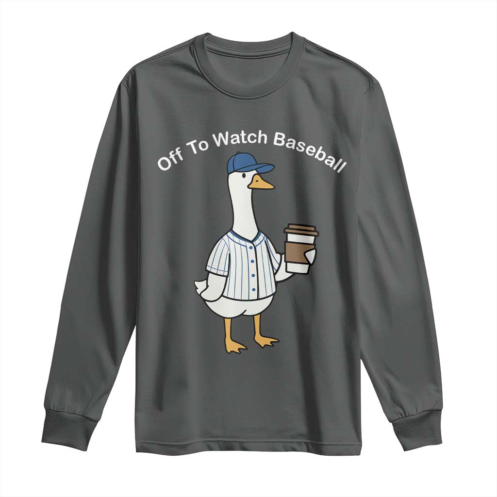 Funny Baseball Mom Goose Long Sleeve Shirt Funny Sports Game Day TS10 Dark Heather Print Your Wear