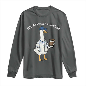 Funny Baseball Mom Goose Long Sleeve Shirt Funny Sports Game Day TS10 Dark Heather Print Your Wear
