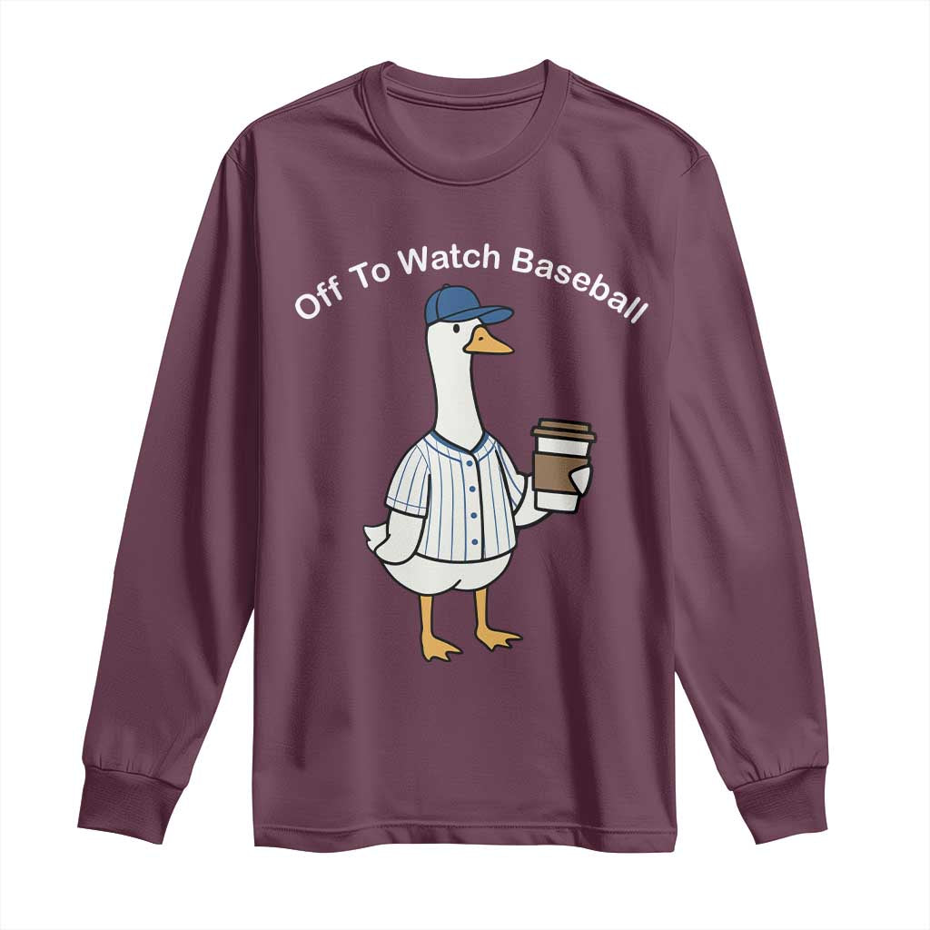 Funny Baseball Mom Goose Long Sleeve Shirt Funny Sports Game Day TS10 Maroon Print Your Wear
