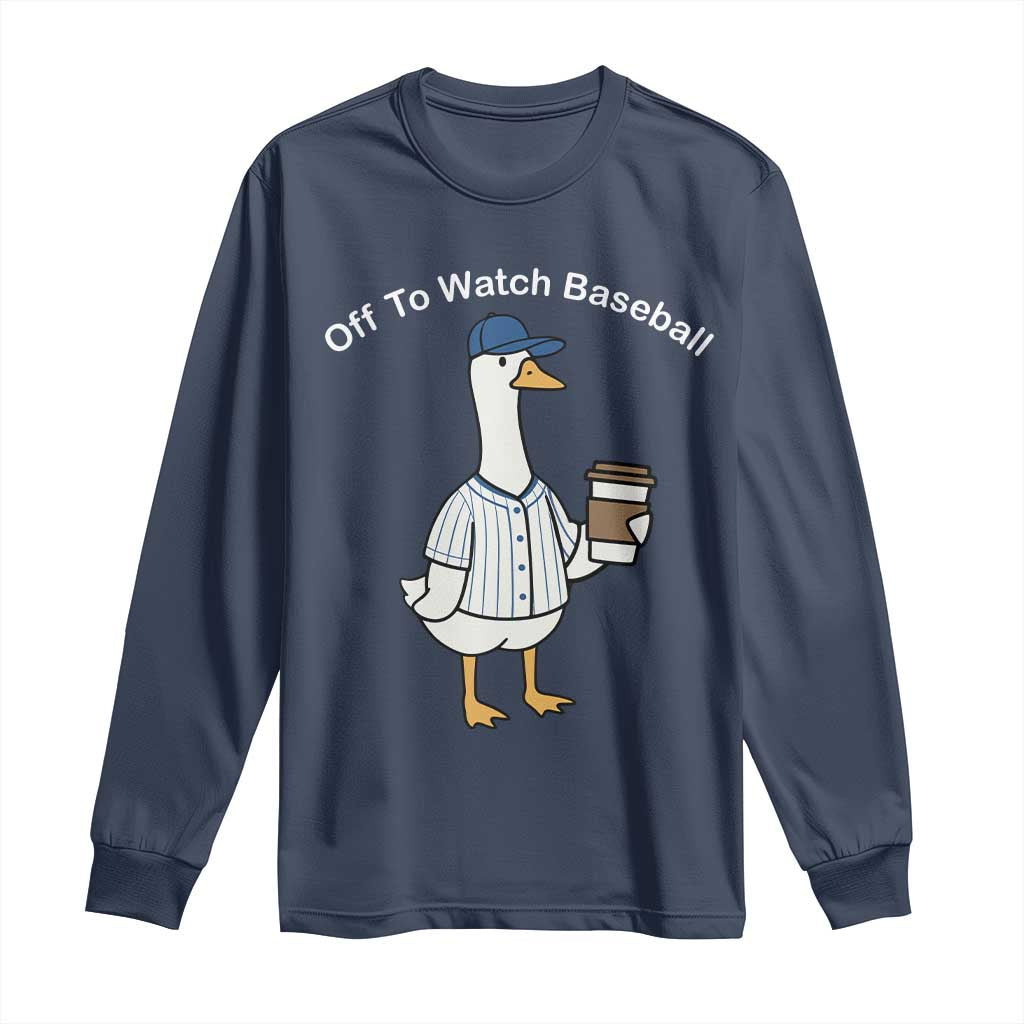 Funny Baseball Mom Goose Long Sleeve Shirt Funny Sports Game Day TS10 Navy Print Your Wear