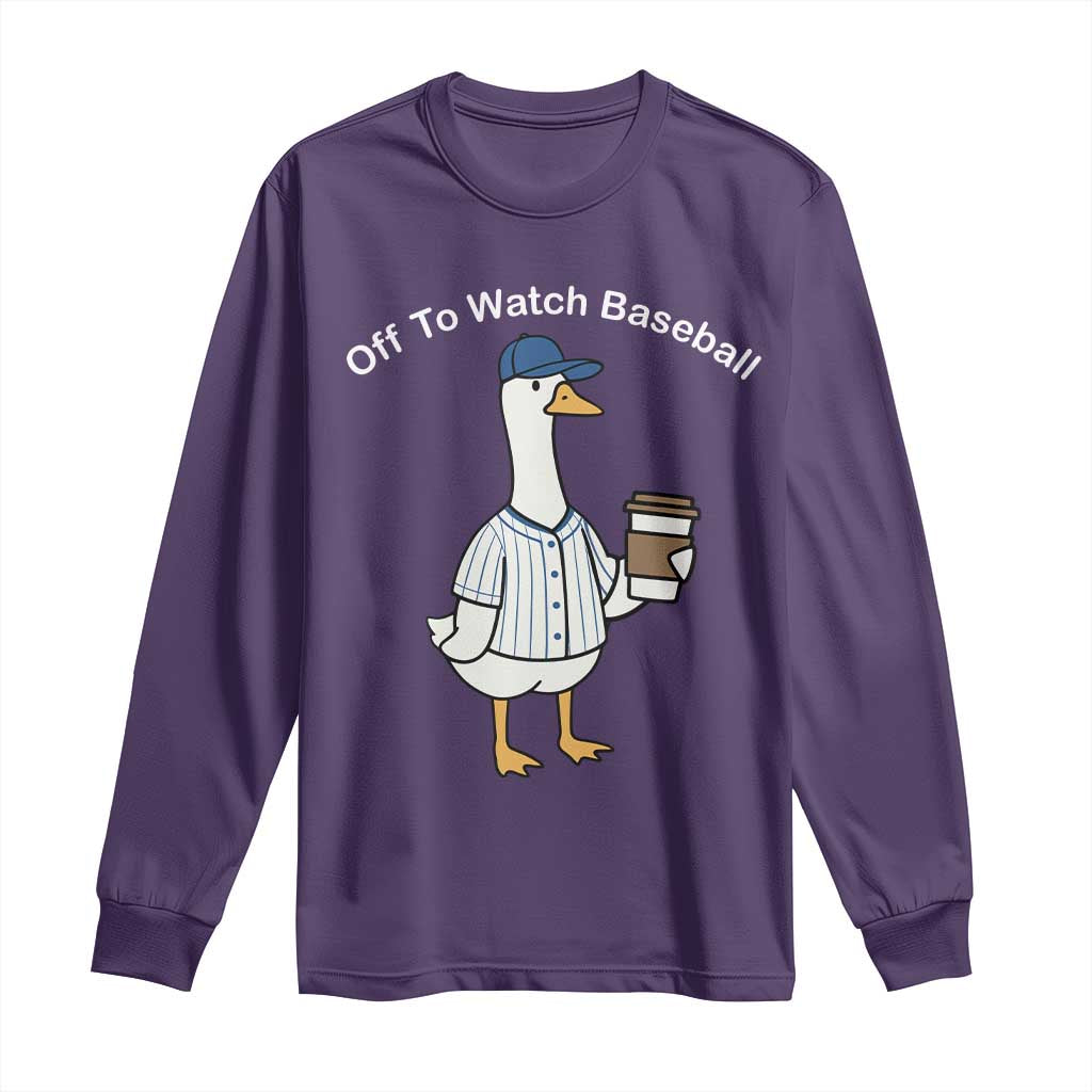 Funny Baseball Mom Goose Long Sleeve Shirt Funny Sports Game Day TS10 Purple Print Your Wear