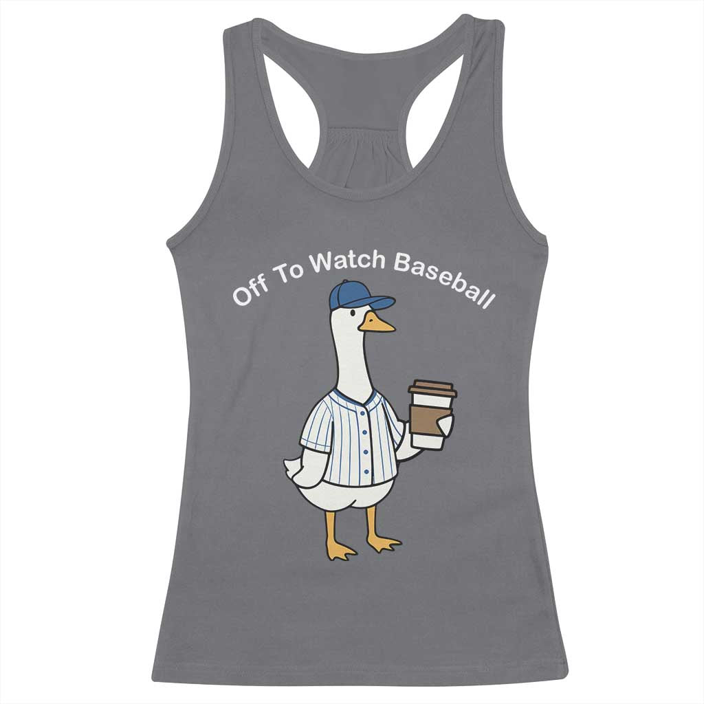 Funny Baseball Mom Goose Racerback Tank Top Funny Sports Game Day TS10 Charcoal Print Your Wear