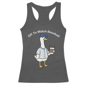 Funny Baseball Mom Goose Racerback Tank Top Funny Sports Game Day TS10 Dark Heather Print Your Wear