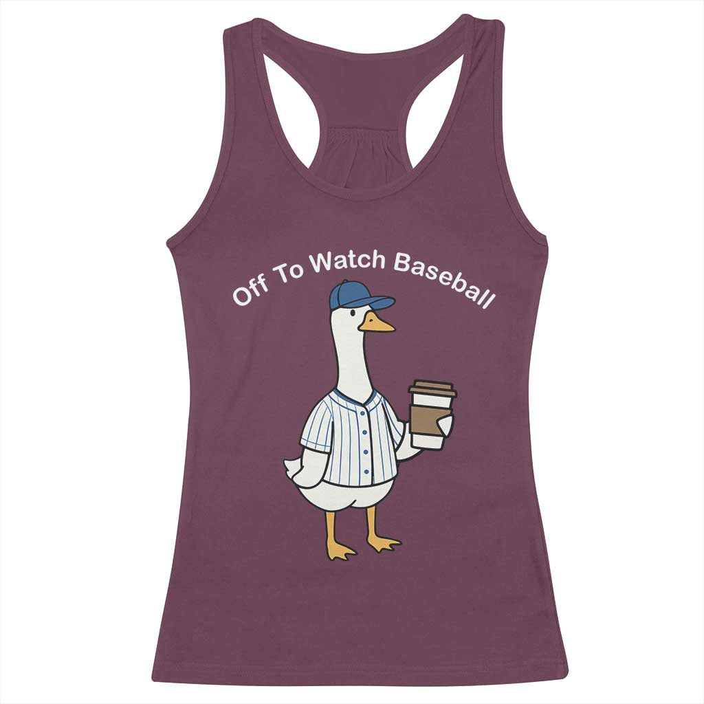Funny Baseball Mom Goose Racerback Tank Top Funny Sports Game Day TS10 Maroon Print Your Wear