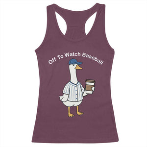 Funny Baseball Mom Goose Racerback Tank Top Funny Sports Game Day TS10 Maroon Print Your Wear