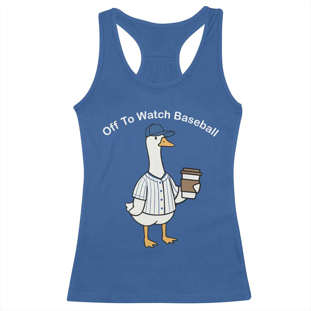 Funny Baseball Mom Goose Racerback Tank Top Funny Sports Game Day TS10 Royal Blue Print Your Wear