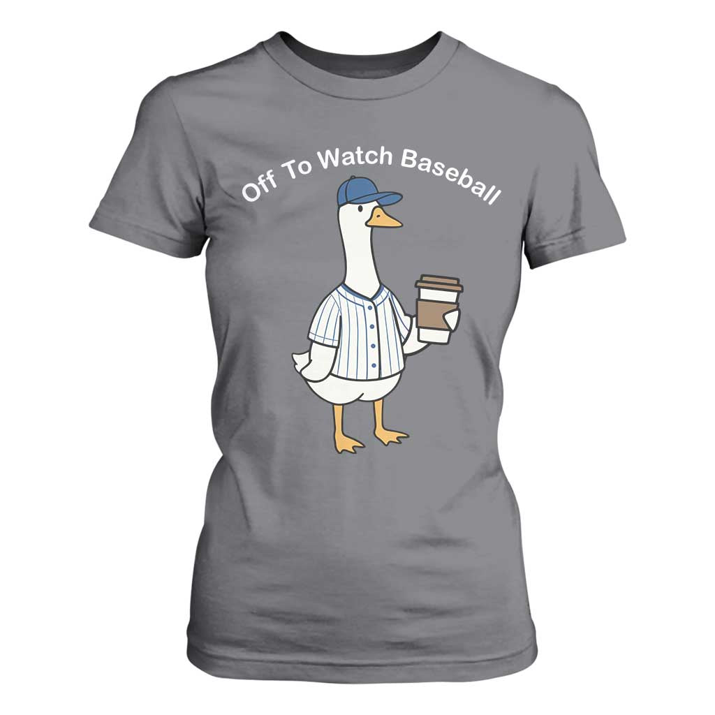 Funny Baseball Mom Goose T Shirt For Women Funny Sports Game Day TS10 Charcoal Print Your Wear