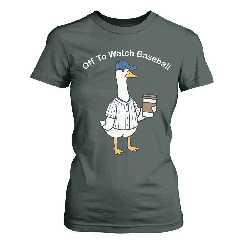 Funny Baseball Mom Goose T Shirt For Women Funny Sports Game Day TS10 Dark Forest Green Print Your Wear