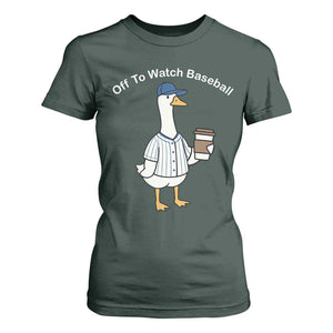Funny Baseball Mom Goose T Shirt For Women Funny Sports Game Day TS10 Dark Forest Green Print Your Wear