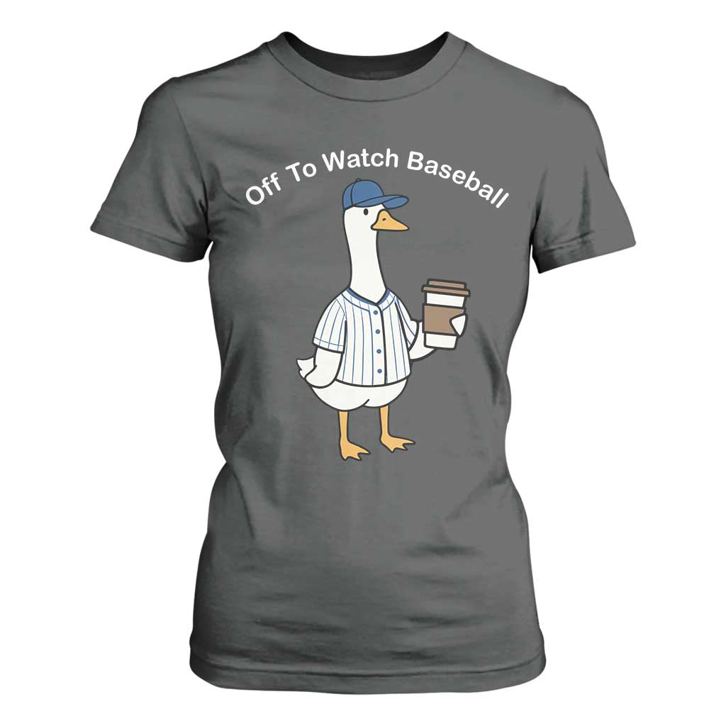 Funny Baseball Mom Goose T Shirt For Women Funny Sports Game Day TS10 Dark Heather Print Your Wear
