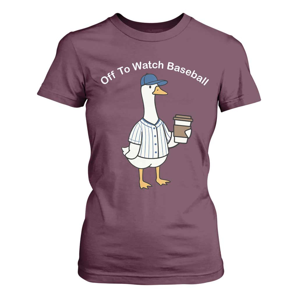Funny Baseball Mom Goose T Shirt For Women Funny Sports Game Day TS10 Maroon Print Your Wear