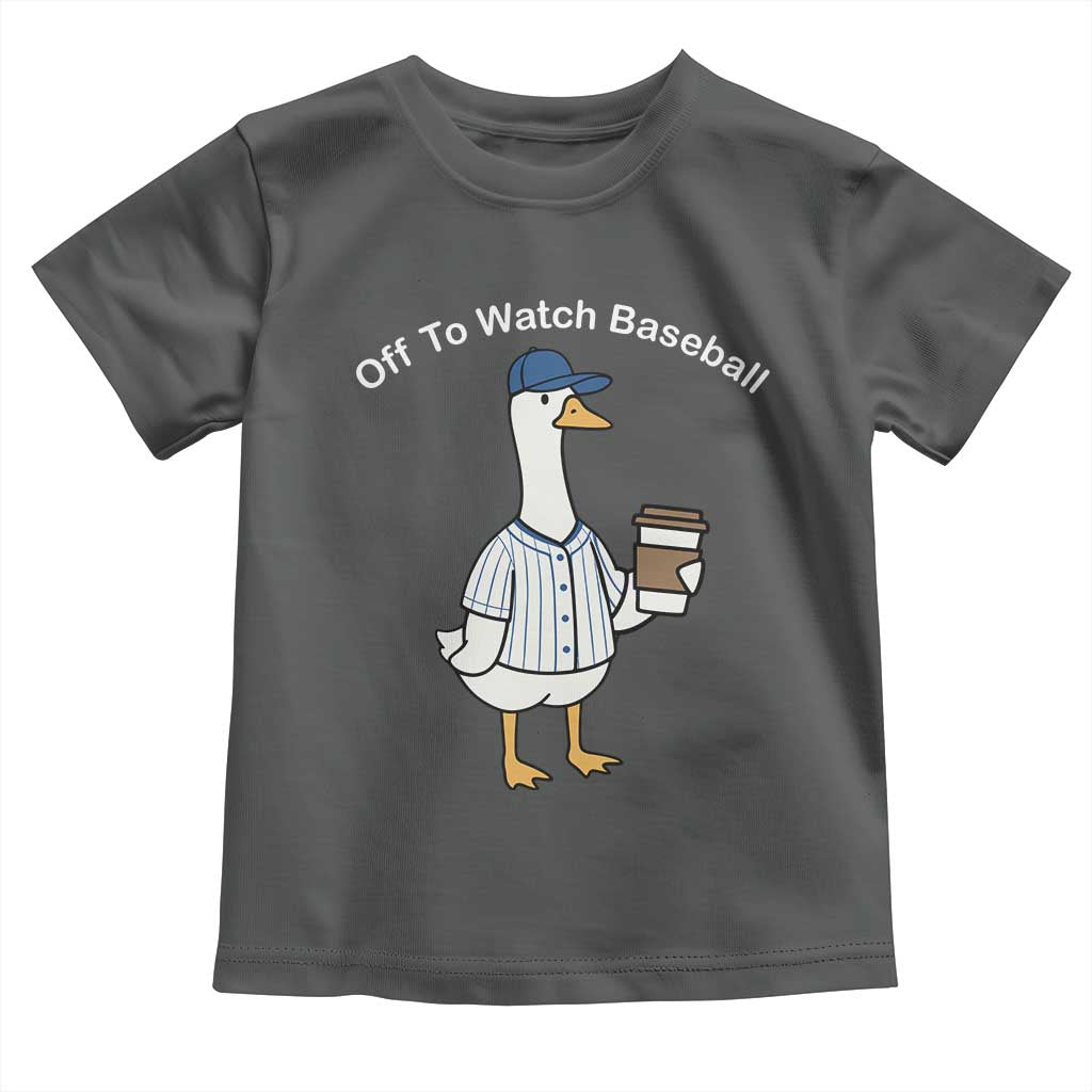 Funny Baseball Mom Goose Toddler T Shirt Funny Sports Game Day TS10 Dark Heather Print Your Wear