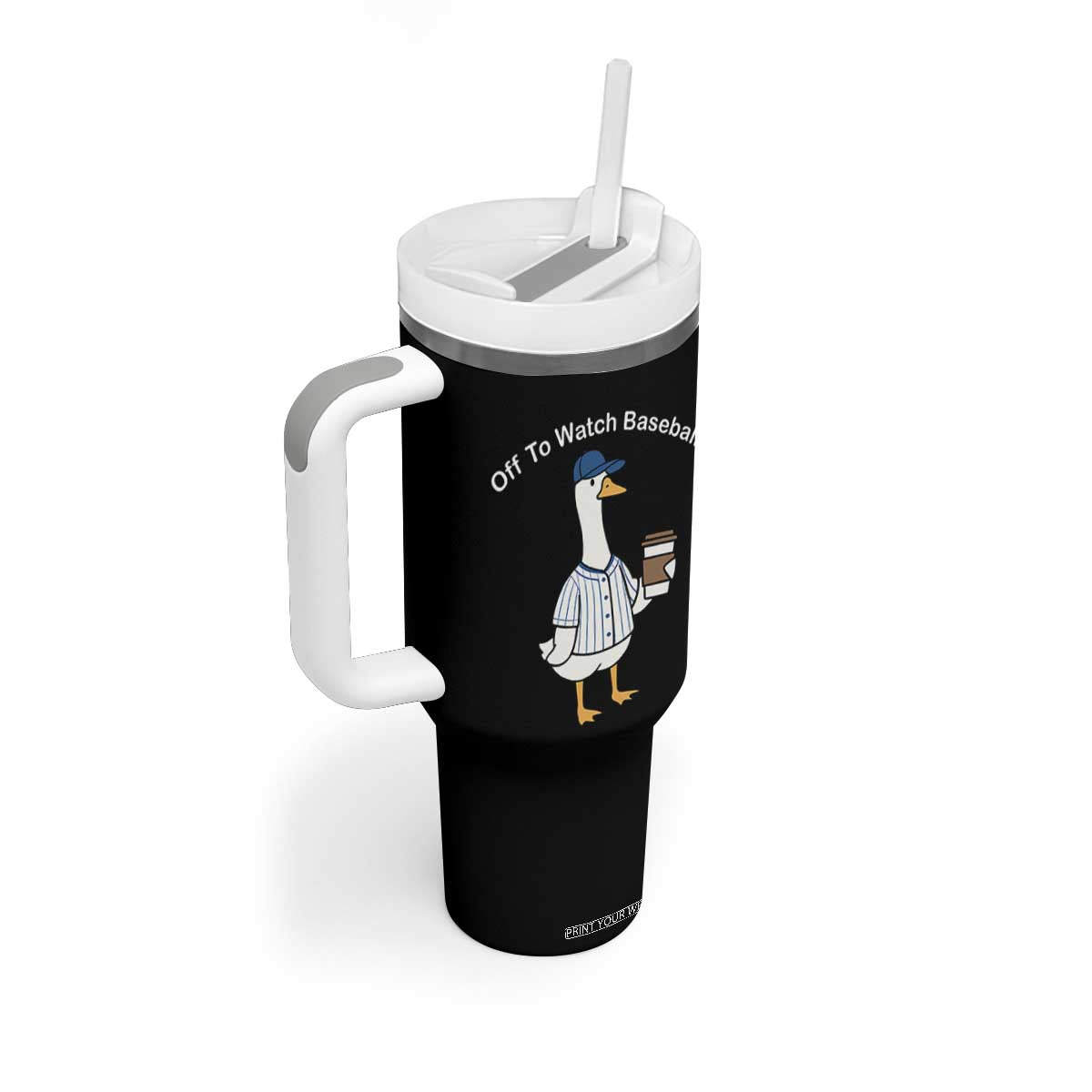 Funny Baseball Mom Goose Tumbler With Handle Funny Sports Game Day TS10 Print Your Wear