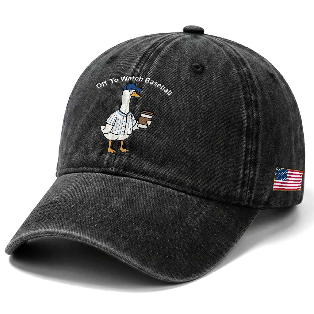 Funny Baseball Mom Goose Washed Cotton Baseball Cap Funny Sports Game Day TS10 Print Your Wear