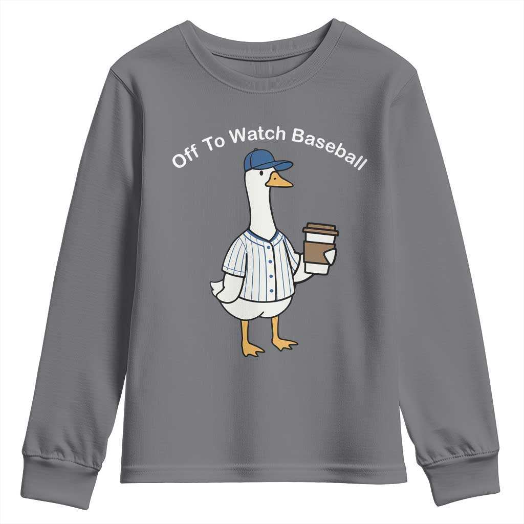 Funny Baseball Mom Goose Youth Sweatshirt Funny Sports Game Day TS10 Charcoal Print Your Wear