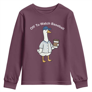 Funny Baseball Mom Goose Youth Sweatshirt Funny Sports Game Day TS10 Maroon Print Your Wear