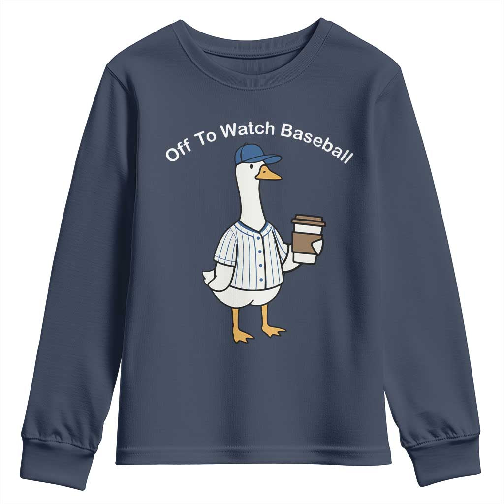 Funny Baseball Mom Goose Youth Sweatshirt Funny Sports Game Day TS10 Navy Print Your Wear