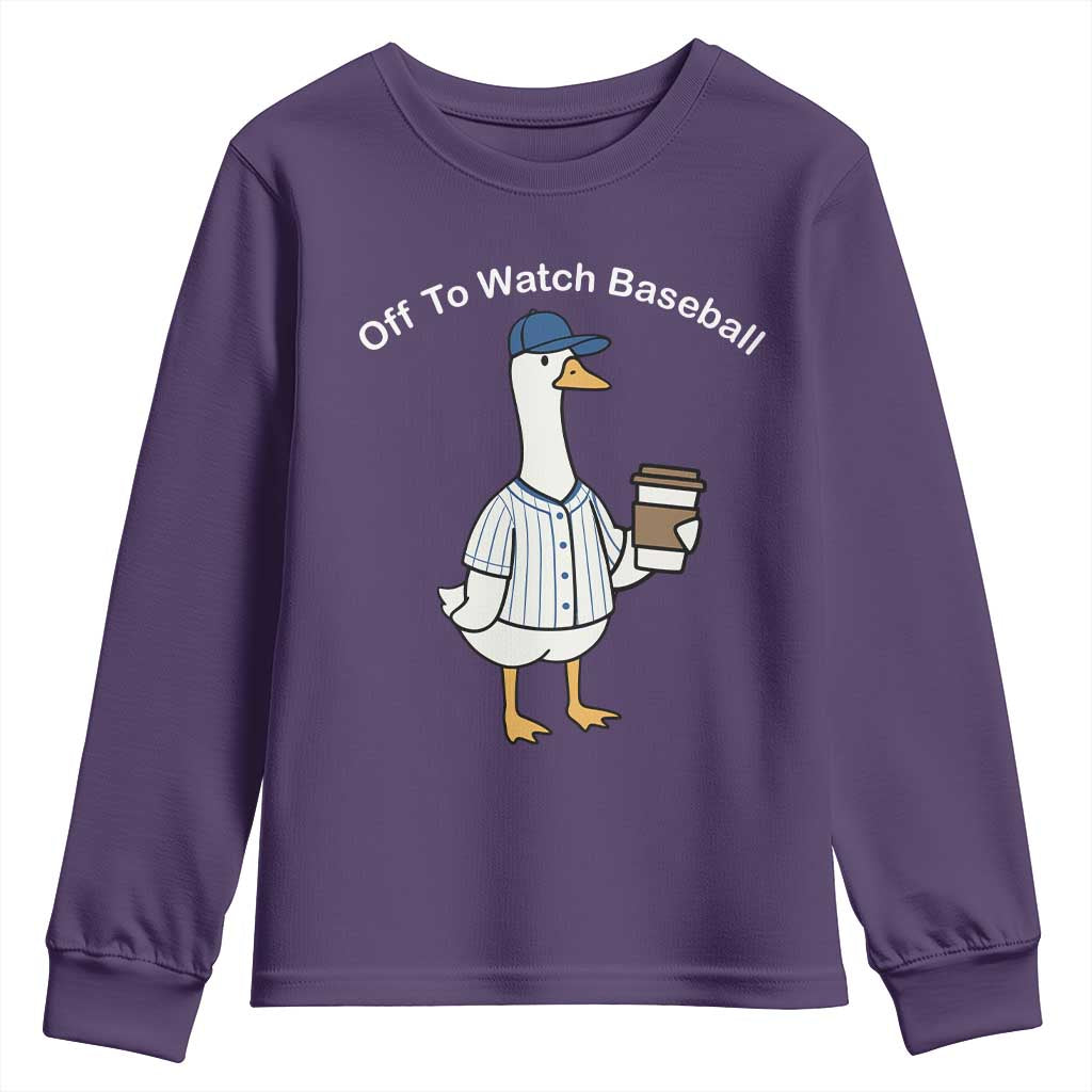 Funny Baseball Mom Goose Youth Sweatshirt Funny Sports Game Day TS10 Purple Print Your Wear