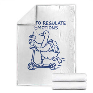 Funny Goose Psychologist Throw Blanket Off To Regulate Emotions Mental Health Counselor TS10 White Print Your Wear