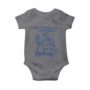 Funny Goose Psychologist Baby Onesie Off To Regulate Emotions Mental Health Counselor TS10 Charcoal Print Your Wear