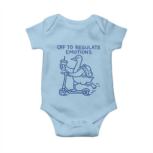 Funny Goose Psychologist Baby Onesie Off To Regulate Emotions Mental Health Counselor TS10 Light Blue Print Your Wear