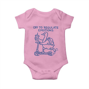 Funny Goose Psychologist Baby Onesie Off To Regulate Emotions Mental Health Counselor TS10 Light Pink Print Your Wear
