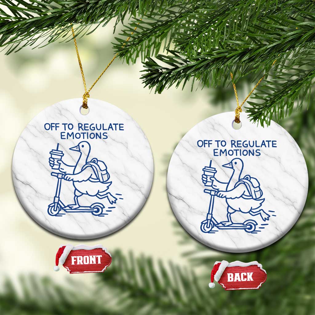 Funny Goose Psychologist Ceramic Ornament Off To Regulate Emotions Mental Health Counselor TS10 1pc White Marble Print Your Wear