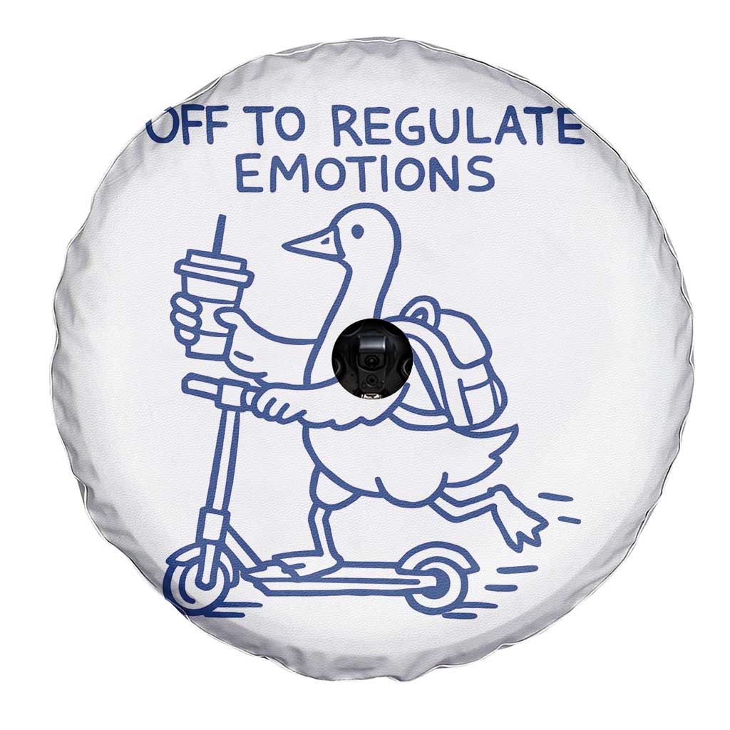 Funny Goose Psychologist Spare Tire Cover Off To Regulate Emotions Mental Health Counselor TS10 Print Your Wear