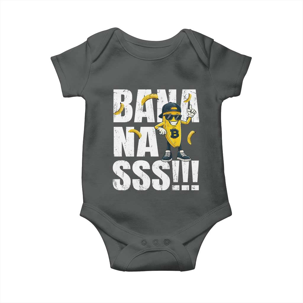 Banana Lovers Baby Onesie Funny Bananas Vintage Style TS10 Dark Heather Print Your Wear
