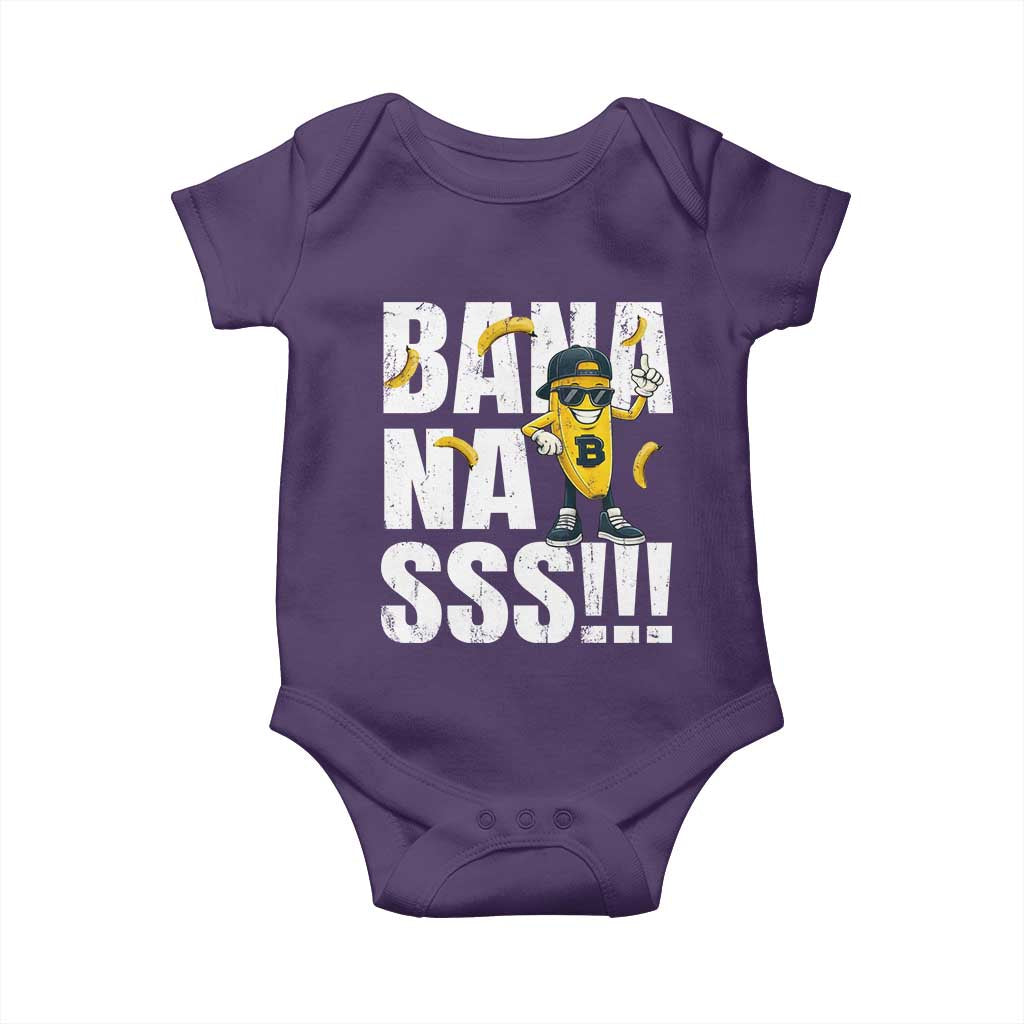 Banana Lovers Baby Onesie Funny Bananas Vintage Style TS10 Purple Print Your Wear