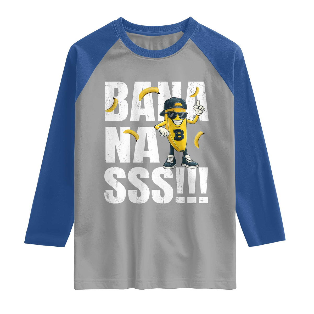 Banana Lovers Raglan Shirt Funny Bananas Vintage Style TS10 Sport Gray Royal Print Your Wear