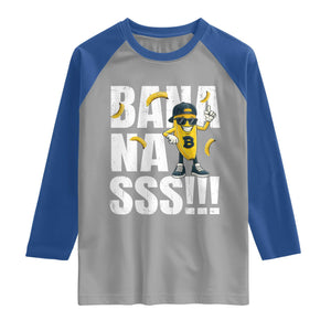 Banana Lovers Raglan Shirt Funny Bananas Vintage Style TS10 Sport Gray Royal Print Your Wear