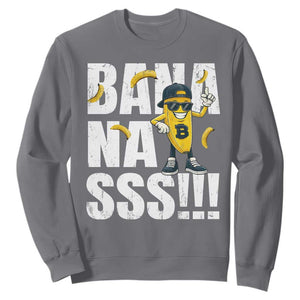 Banana Lovers Sweatshirt Funny Bananas Vintage Style TS10 Charcoal Print Your Wear