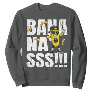 Banana Lovers Sweatshirt Funny Bananas Vintage Style TS10 Dark Heather Print Your Wear