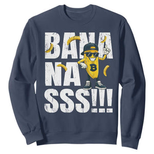 Banana Lovers Sweatshirt Funny Bananas Vintage Style TS10 Navy Print Your Wear