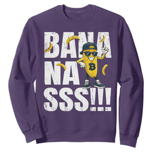 Banana Lovers Sweatshirt Funny Bananas Vintage Style TS10 Purple Print Your Wear