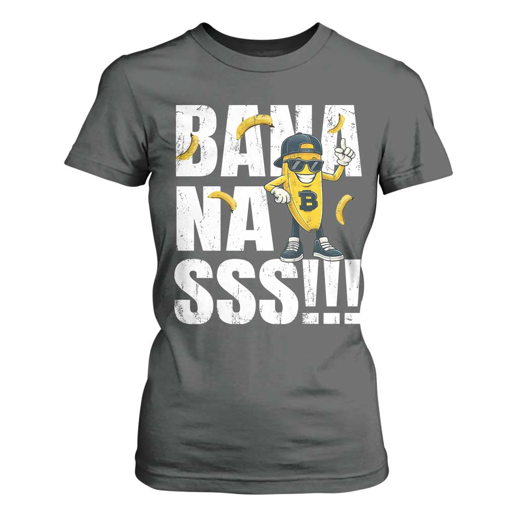 Banana Lovers T Shirt For Women Funny Bananas Vintage Style TS10 Dark Heather Print Your Wear