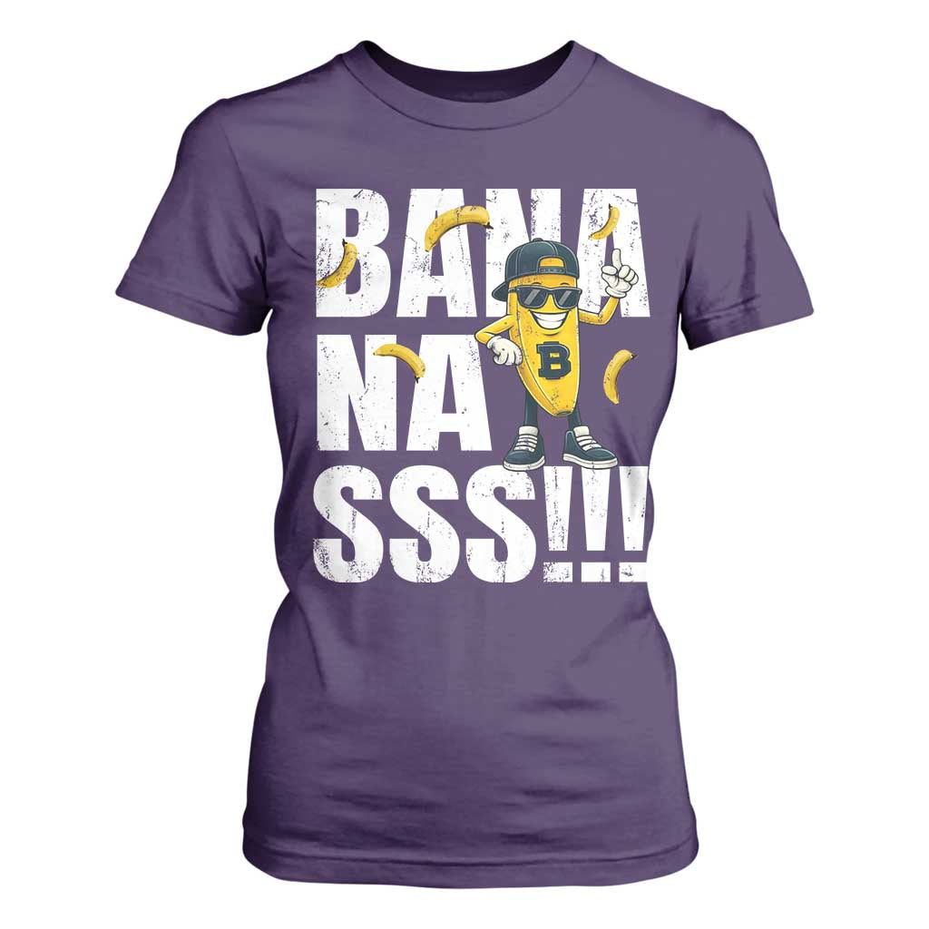 Banana Lovers T Shirt For Women Funny Bananas Vintage Style TS10 Purple Print Your Wear