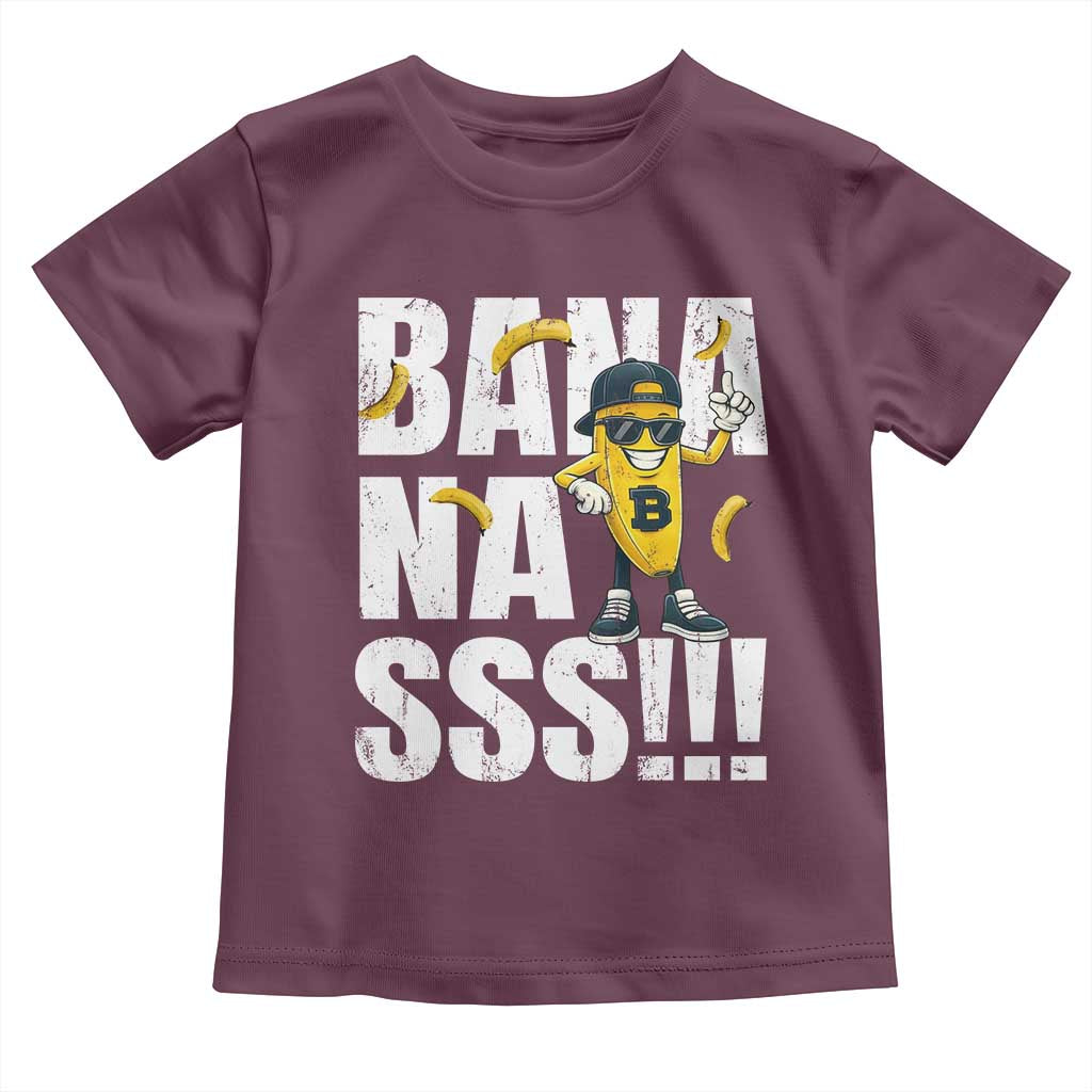 Banana Lovers Toddler T Shirt Funny Bananas Vintage Style TS10 Maroon Print Your Wear
