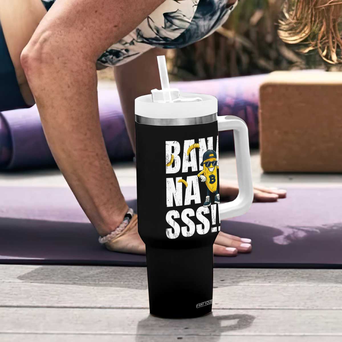 Banana Lovers Tumbler With Handle Funny Bananas Vintage Style TS10 Print Your Wear