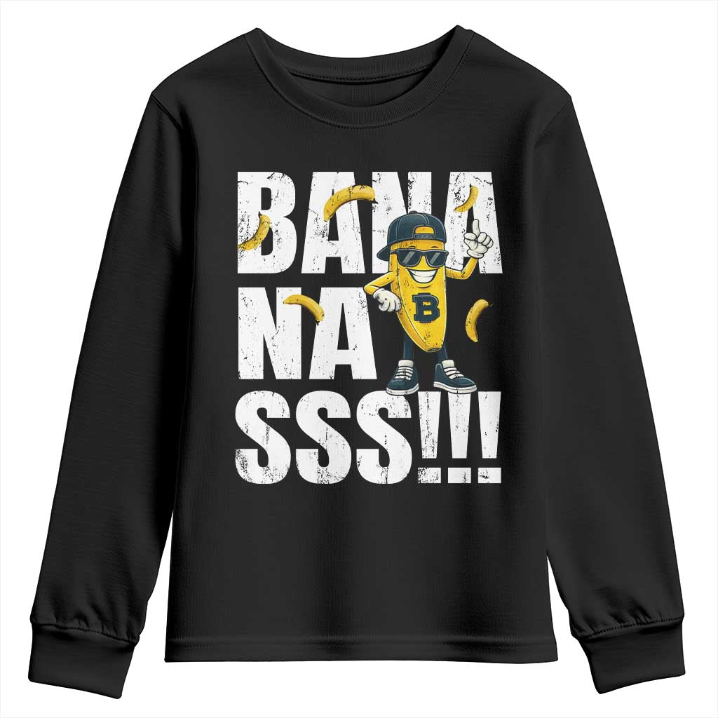 Banana Lovers Youth Sweatshirt Funny Bananas Vintage Style TS10 Black Print Your Wear