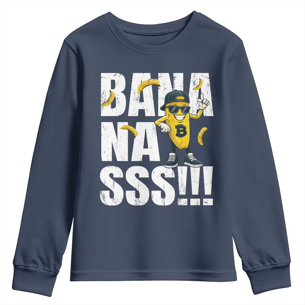 Banana Lovers Youth Sweatshirt Funny Bananas Vintage Style TS10 Navy Print Your Wear