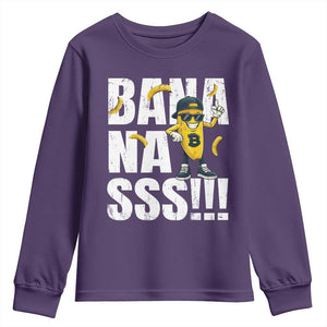 Banana Lovers Youth Sweatshirt Funny Bananas Vintage Style TS10 Purple Print Your Wear