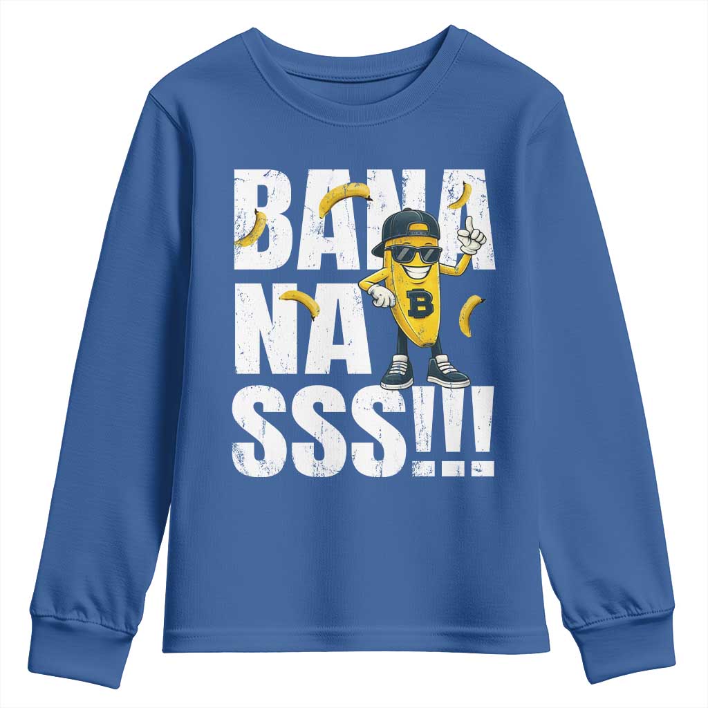 Banana Lovers Youth Sweatshirt Funny Bananas Vintage Style TS10 Royal Blue Print Your Wear
