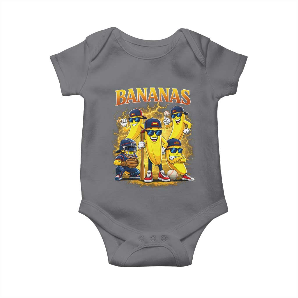 Funny Bananas Baby Onesie Lets Go Banana Cute Banana Lovers Bootleg TS10 Charcoal Print Your Wear