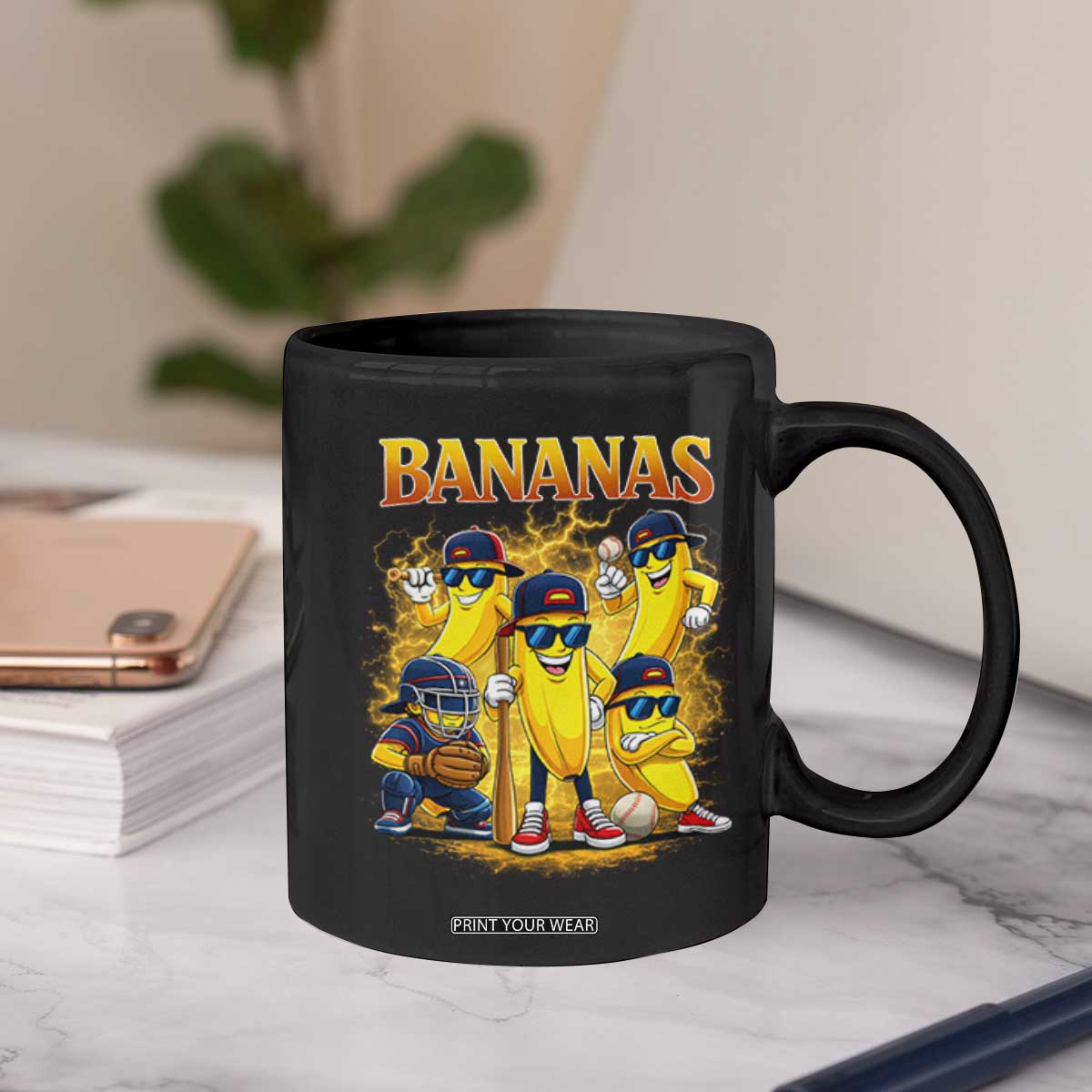 Funny Bananas Coffee Mug Lets Go Banana Cute Banana Lovers Bootleg TS10 Print Your Wear